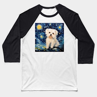 Maltese dog oil painting Baseball T-Shirt